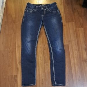 Silver Jeans Women's Dark Blue Boot Cut Jeans